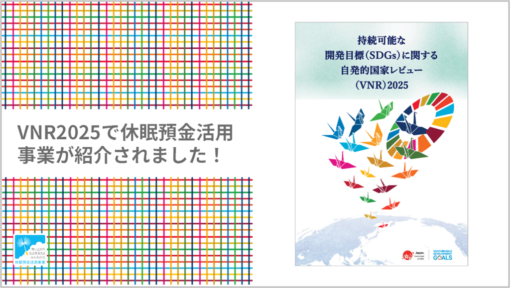 「持続可能な開発目標（SDGs）に関する自発的国家レビュー（VNR）2025」で休眠預金活用事業が紹介されました！｜成果物レポート