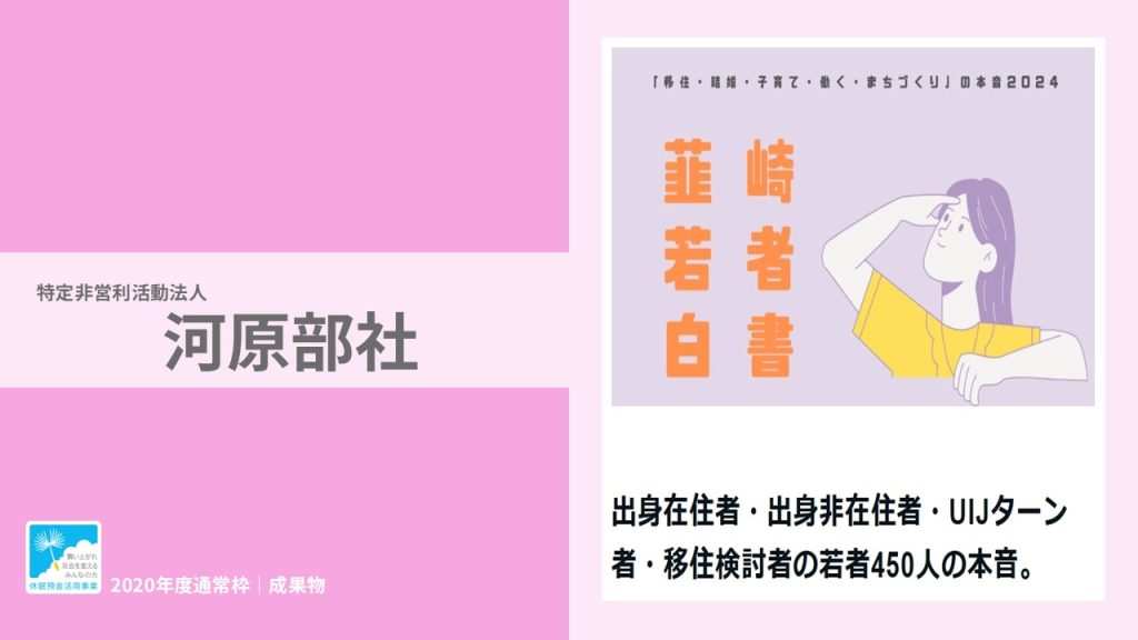 『韮崎若者白書』｜特定非営利活動法人 河原部社｜成果物レポート